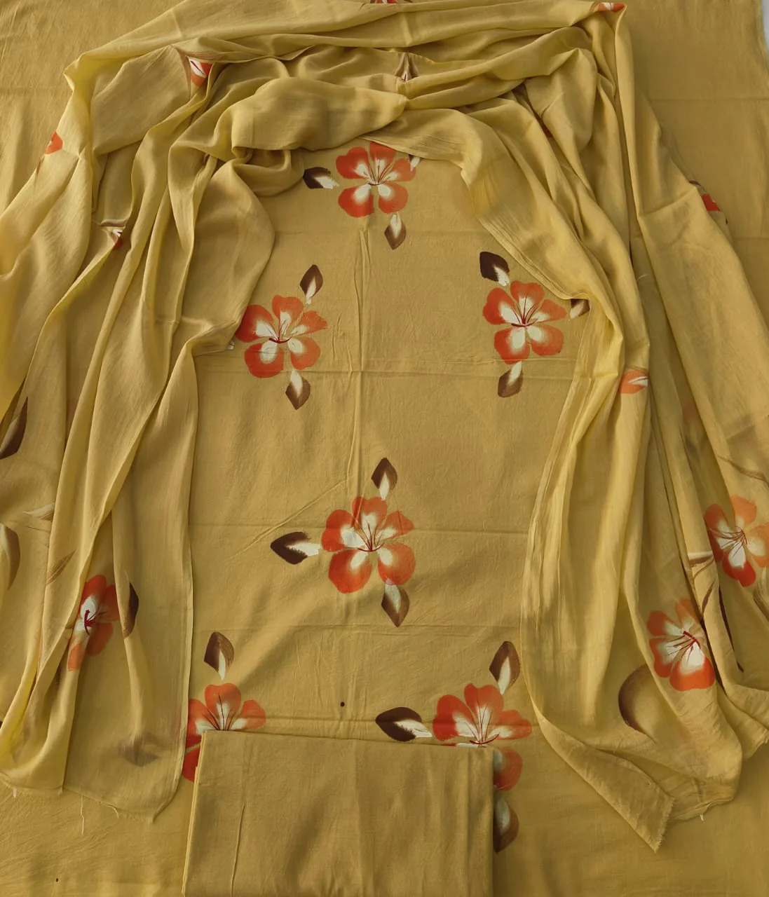 Exclusive Hand Block Cotton Suit With Cotton Dupatta(BFCOT41)