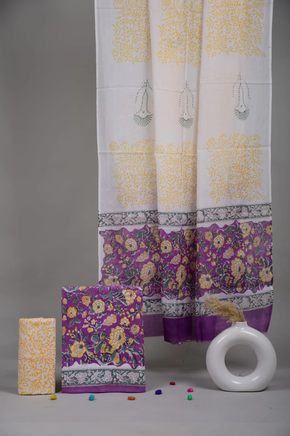 Exclusive Hand Block Cotton Suit With Cotton Dupatta (BFCOT50)