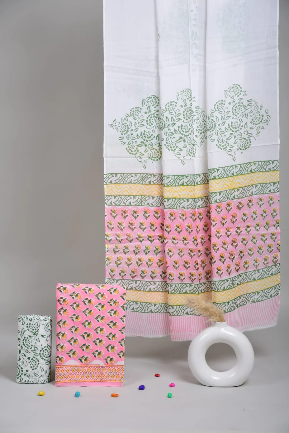 Exclusive Hand Block Cotton Suit With Cotton Dupatta(BFCOT02)