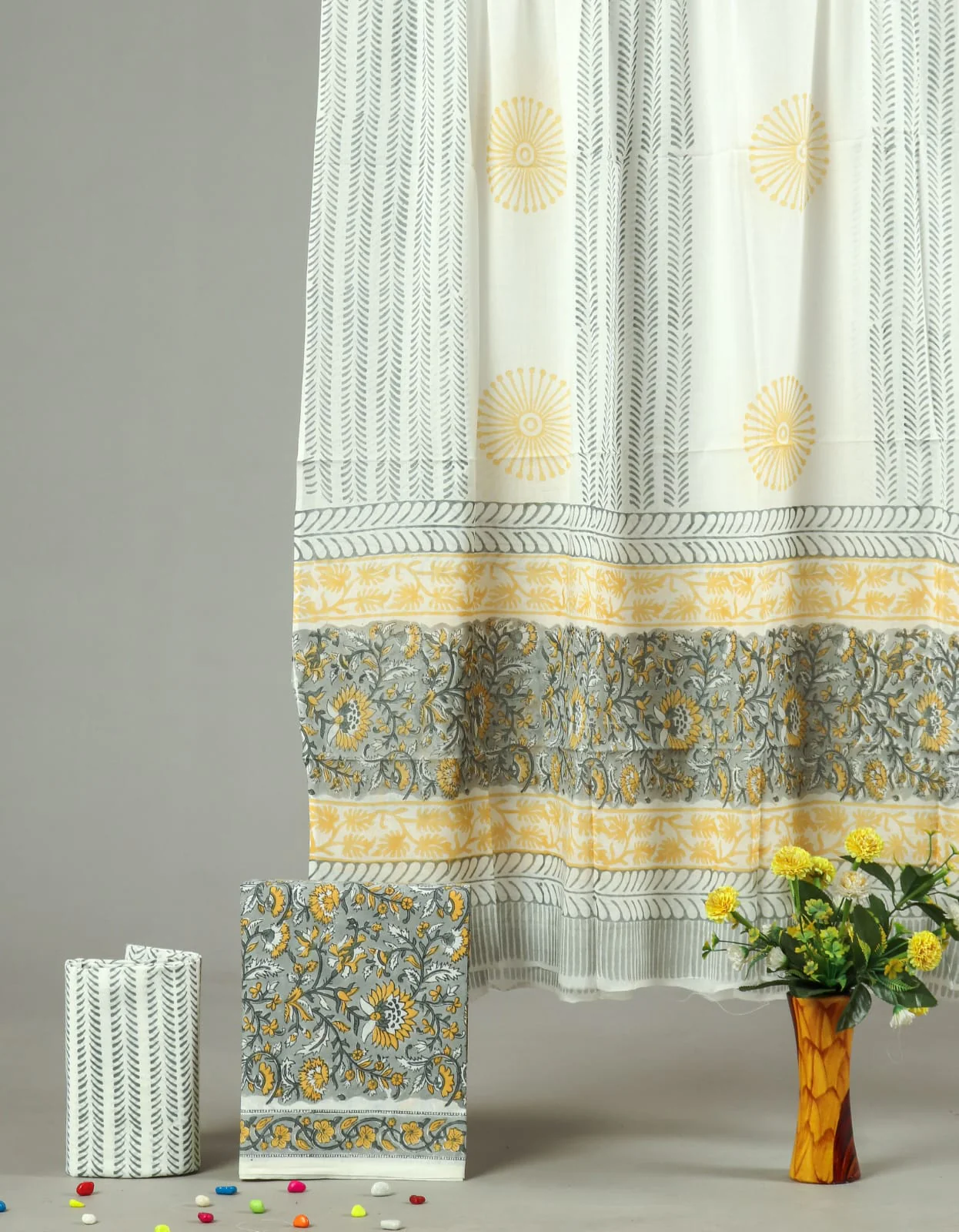 Exclusive Hand Block Cotton Suit With Cotton Dupatta(BFCOT22)