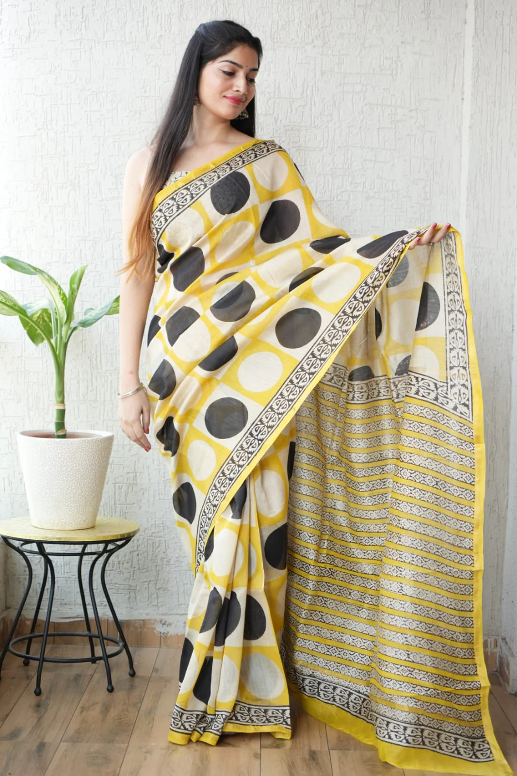 New Designer Hand Block Print Chanderi Silk Saree(BFCS04)