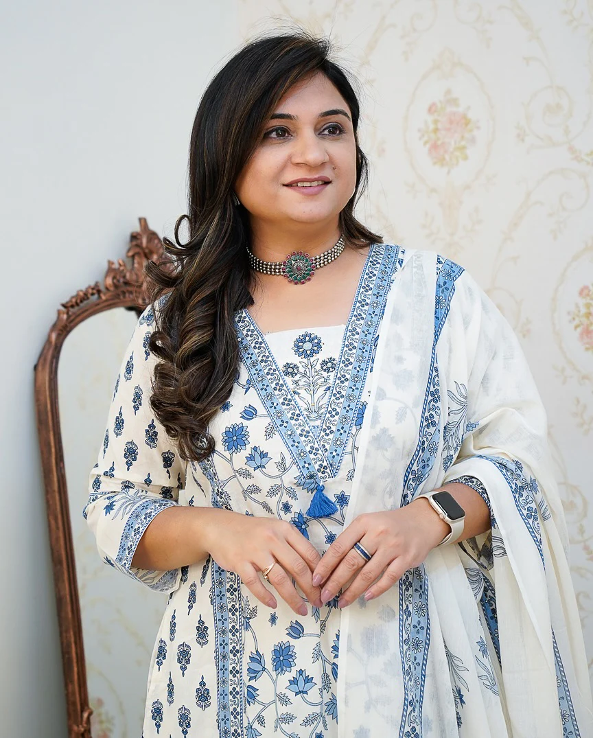 New Floral Motif Printed Cotton kurta Set (BFST122) - Image 2