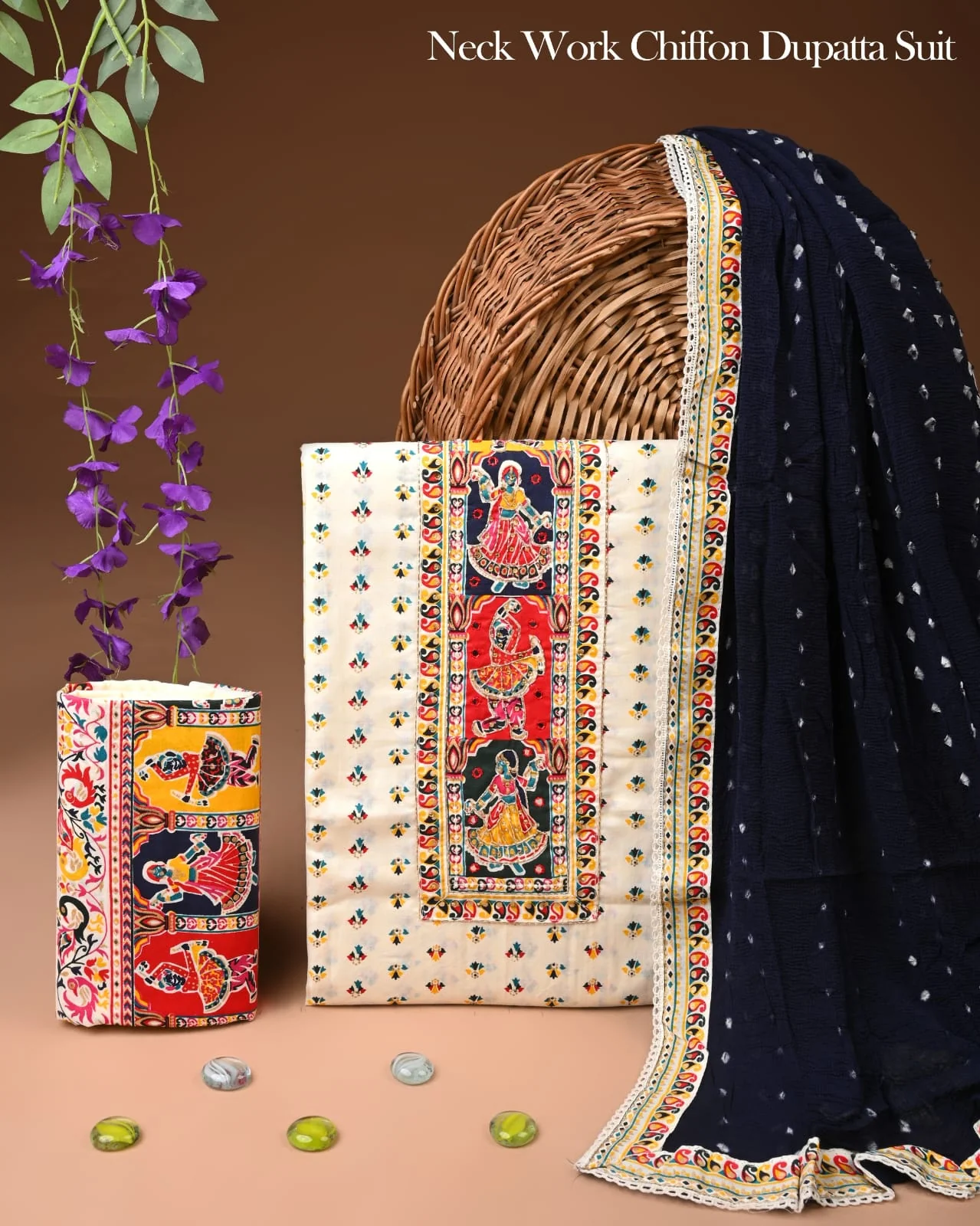 PREMIUM GOTA PATTI COTTON SUIT SET WITH CHIFFON DUPATTA