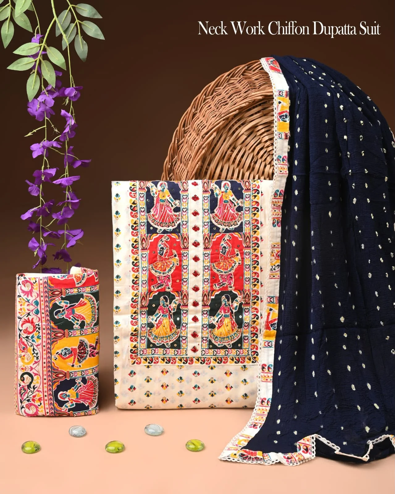 PREMIUM GOTA PATTI COTTON SUIT SET WITH CHIFFON DUPATTA