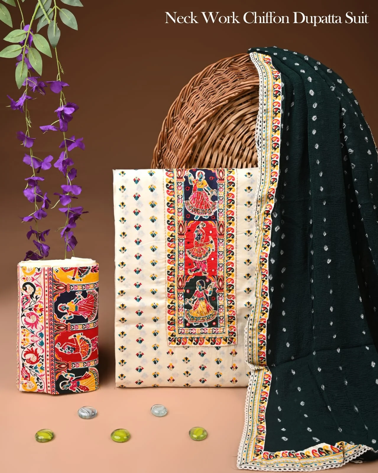 PREMIUM GOTA PATTI COTTON SUIT SET WITH CHIFFON DUPATTA