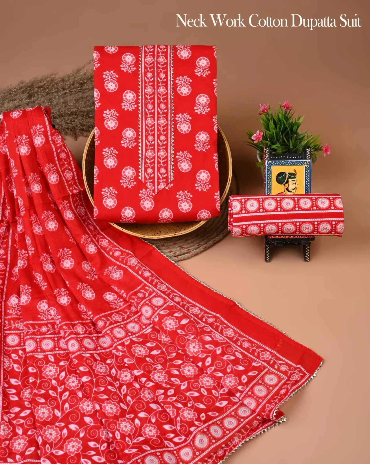 PREMIUM GOTA PATTI COTTON SUIT SET WITH COTTON DUPATTA(BFCOTGP02)