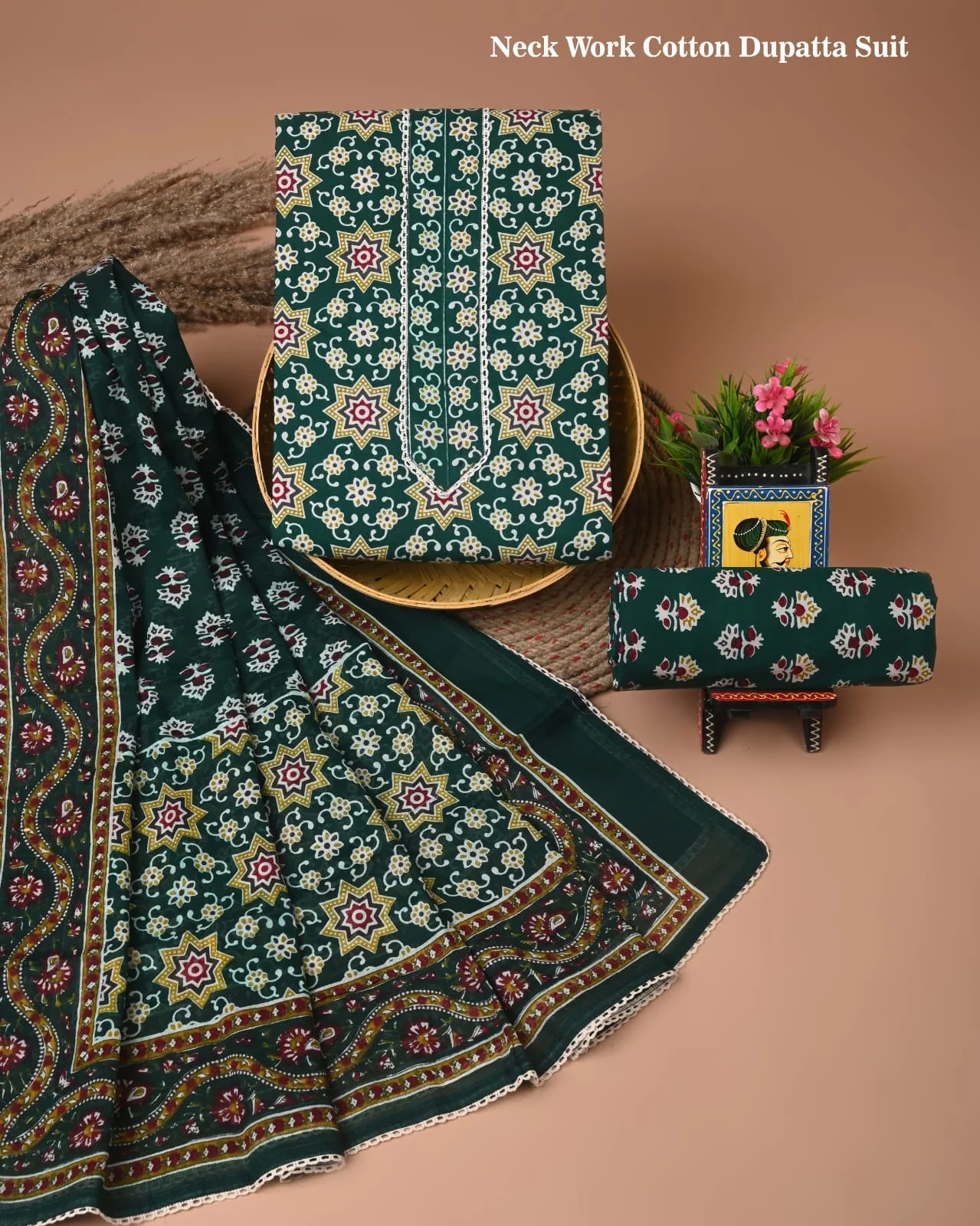 PREMIUM GOTA PATTI COTTON SUIT SET WITH COTTON DUPATTA(BFCOTGP41)