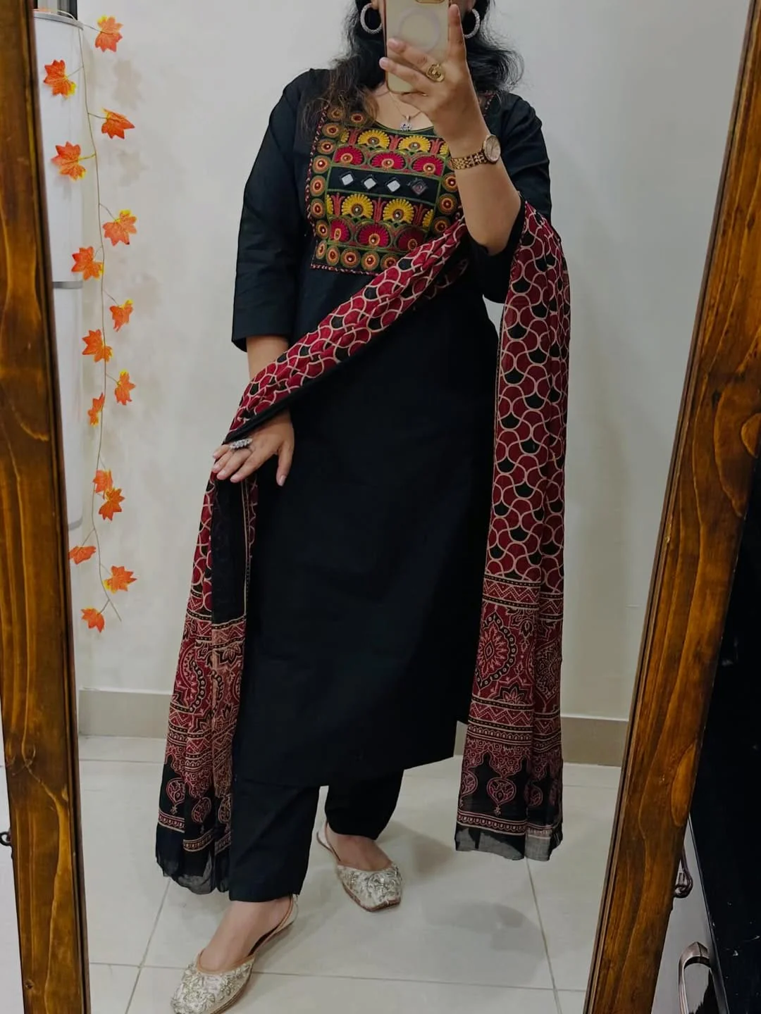 Black Designer Kurta Pant Set with Dupatta for Women