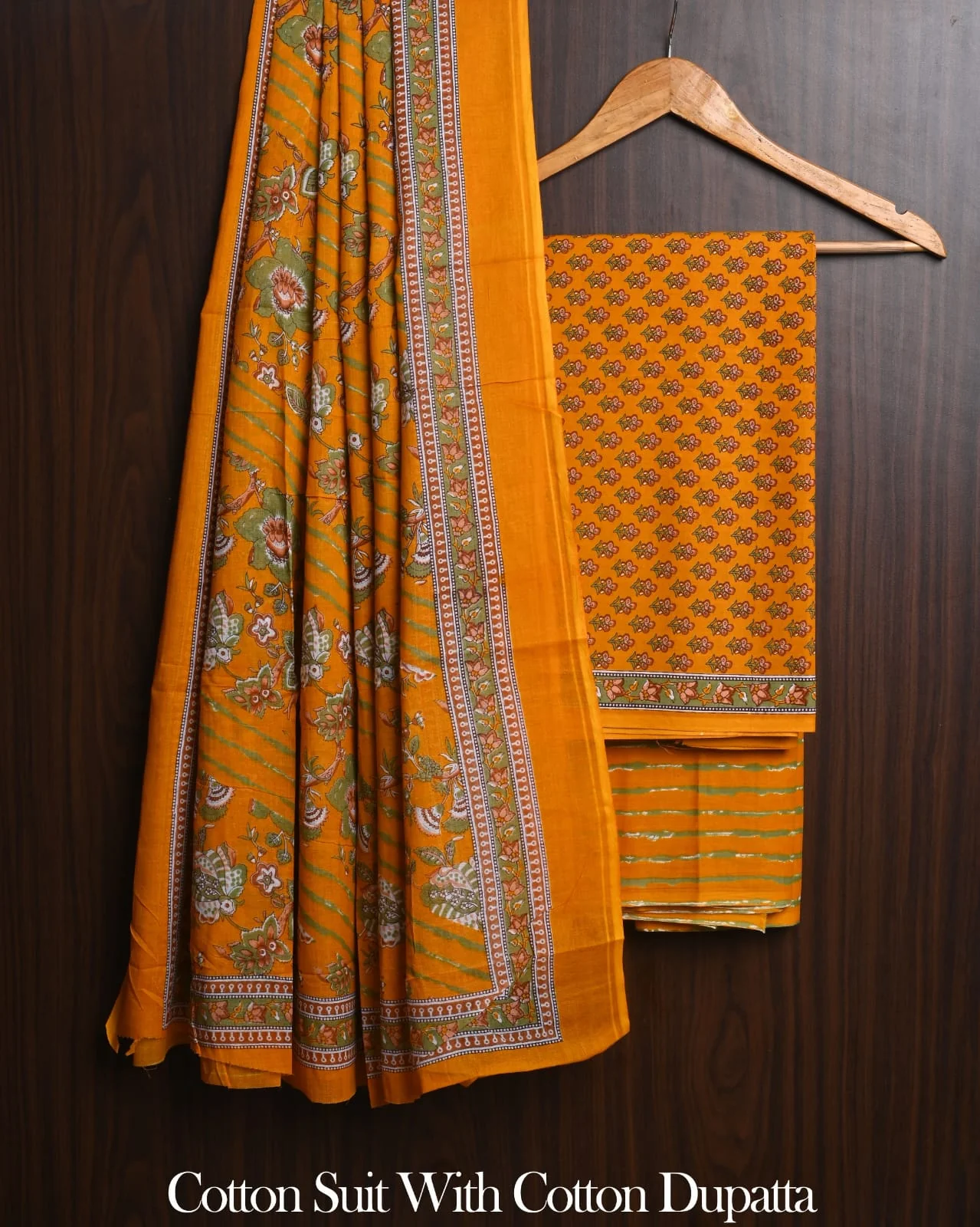 Exclusive Hand Block Cotton Suit With Cotton Dupatta