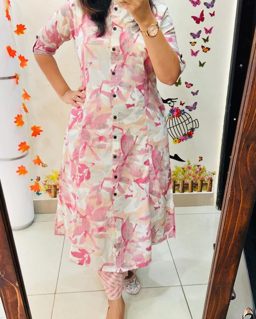 Launching Designer Co-erd set in Aline kurti pattern paired with Ankle length pant - Image 3