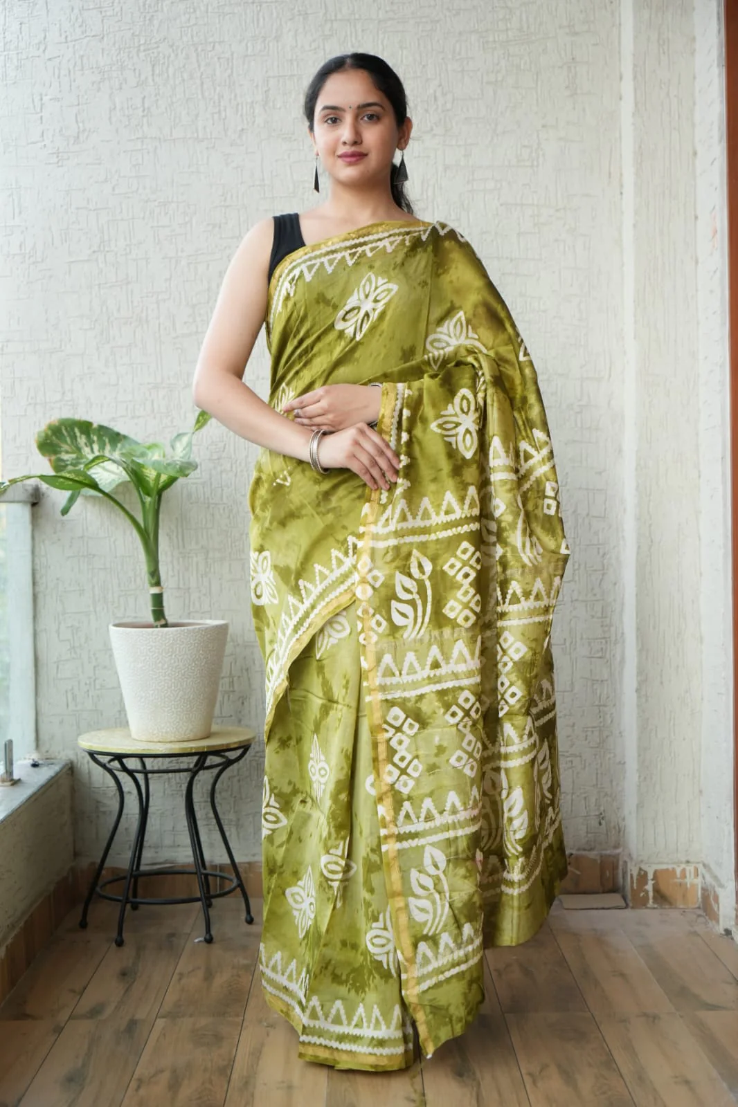 New Designer Hand Block Print Chanderi Silk Saree(BFCS59)