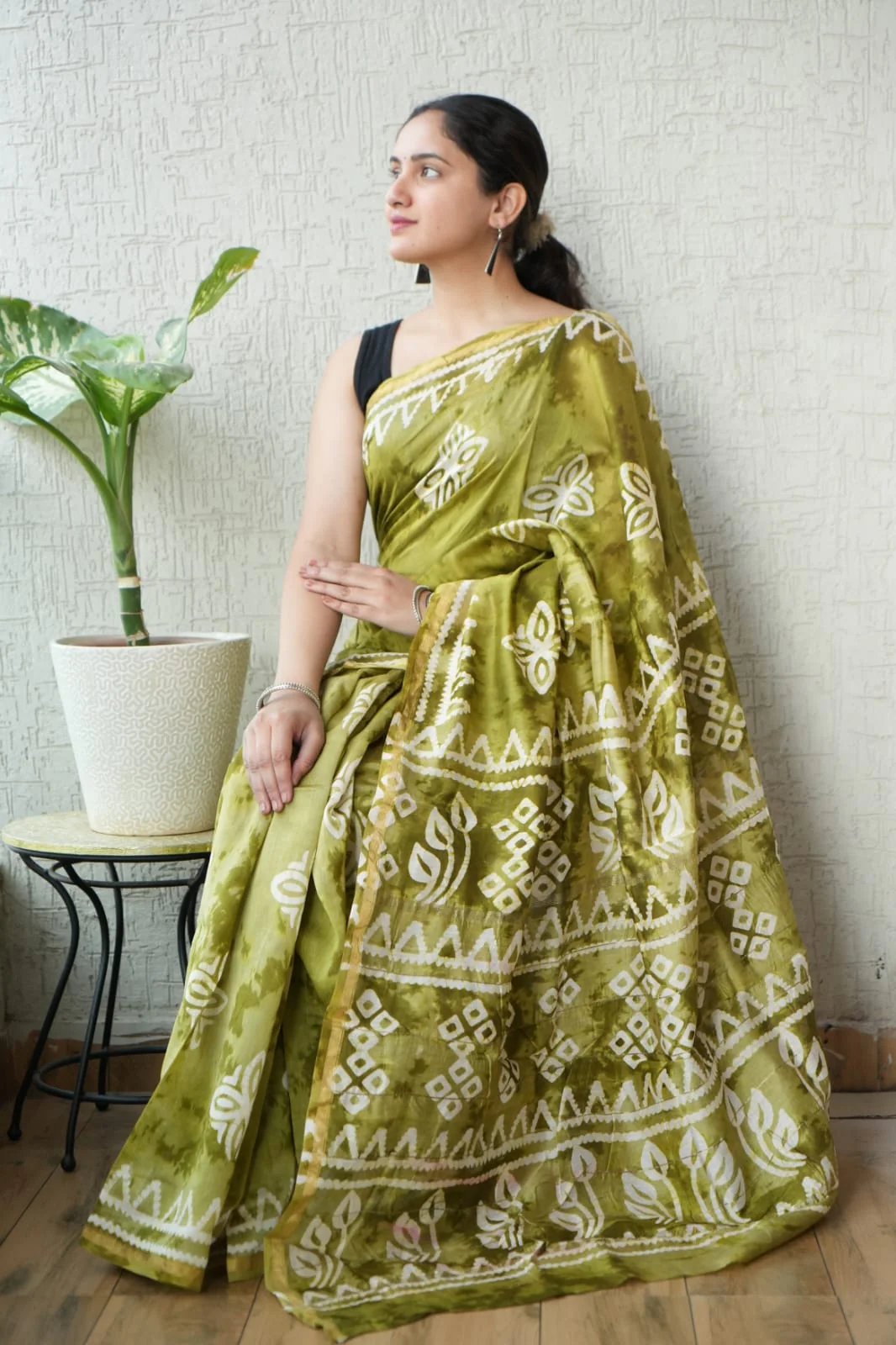 New Designer Hand Block Print Chanderi Silk Saree(BFCS59) - Image 2