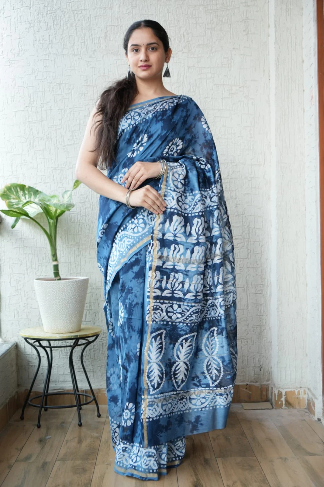 New Designer Hand Block Print Chanderi Silk Saree(BFCS62)