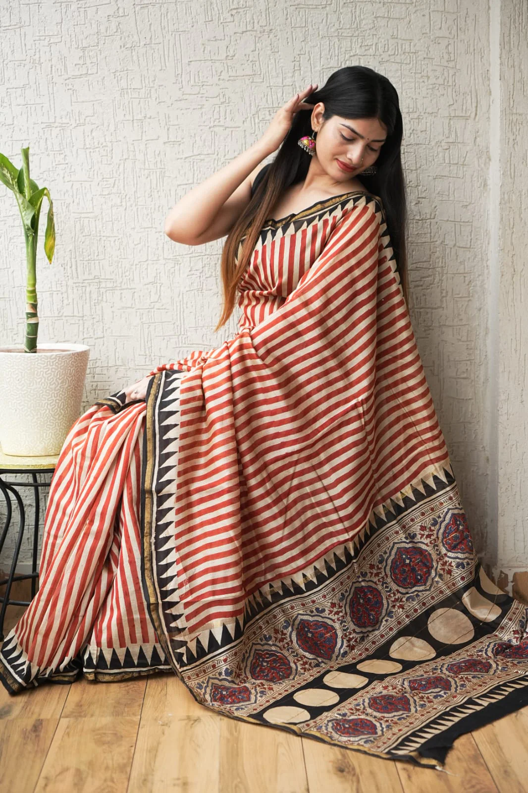 New Designer Hand Block Print Chanderi Silk Saree(BFCS75) - Image 2