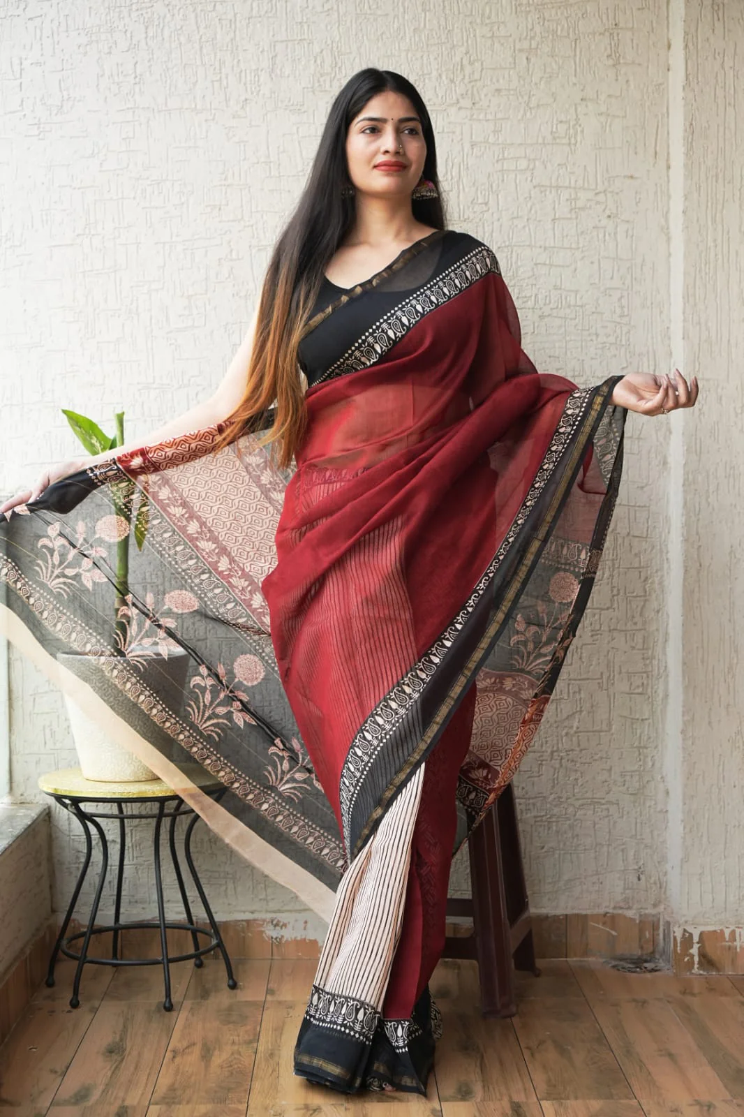 New Designer Hand Block Print Chanderi Silk Saree(BFCS79)