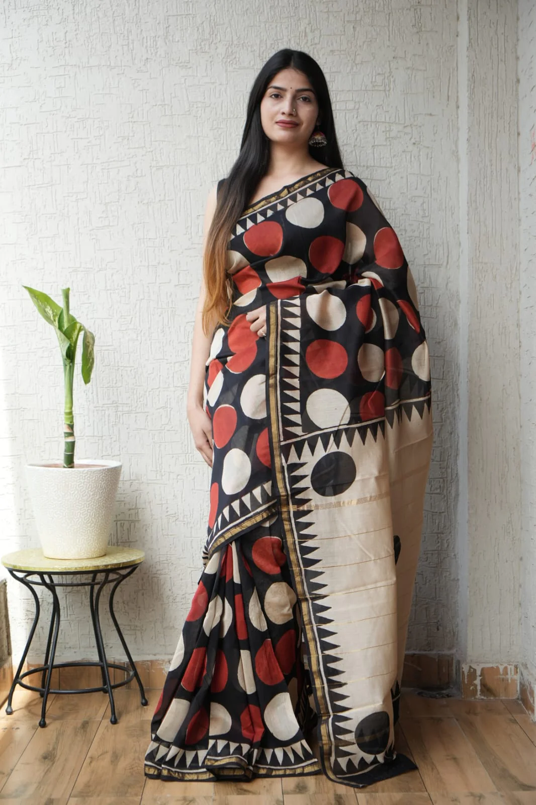 New Designer Hand Block Print Chanderi Silk Saree(BFCS81)