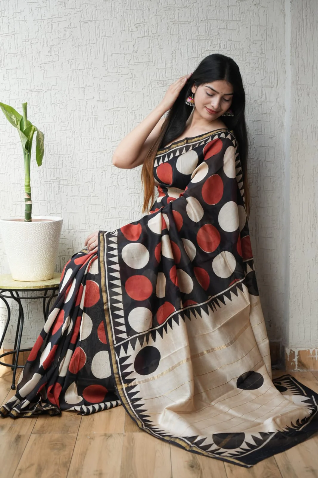 New Designer Hand Block Print Chanderi Silk Saree(BFCS81) - Image 2