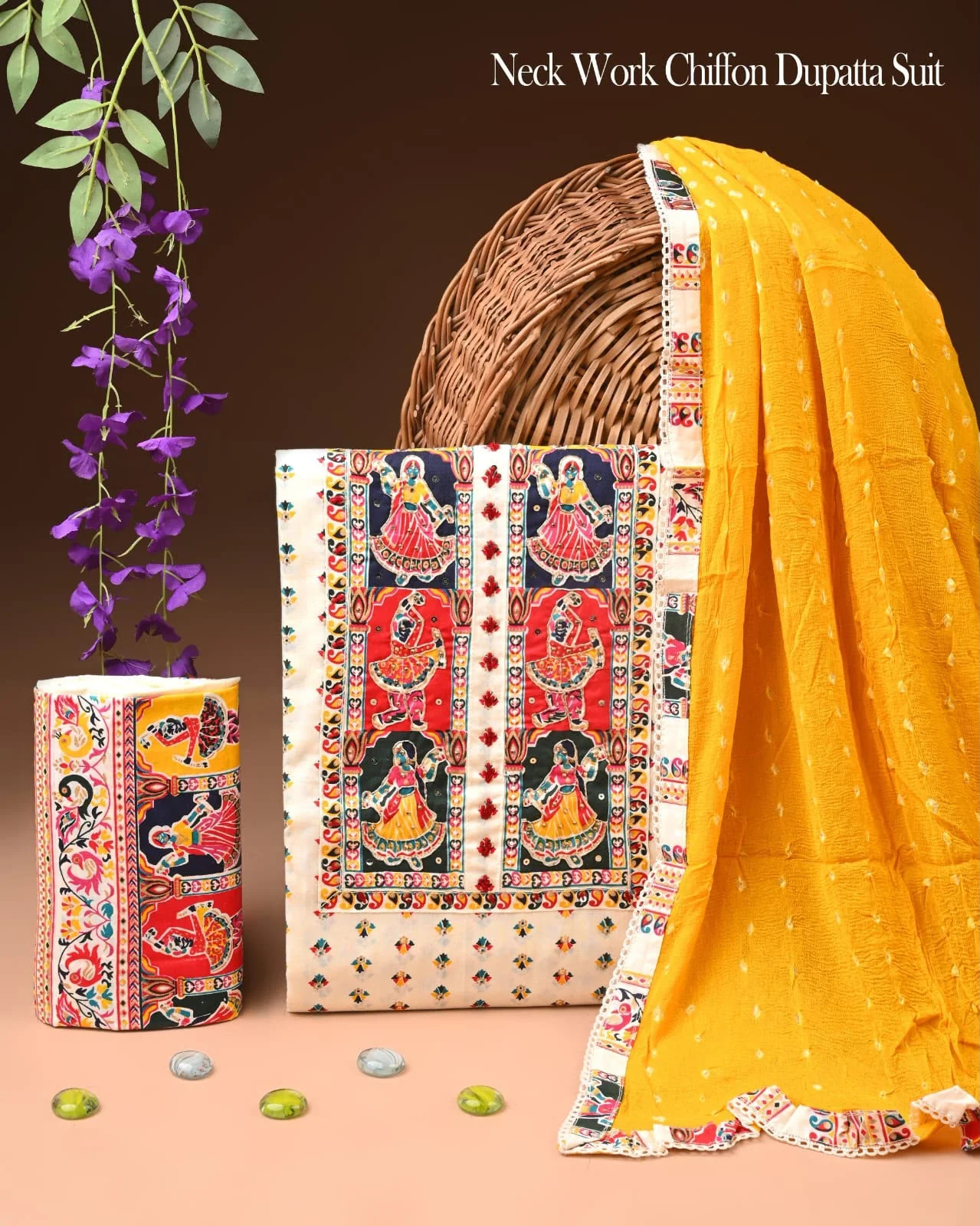 PREMIUM GOTA PATTI COTTON SUIT SET WITH CHIFFON DUPATTA