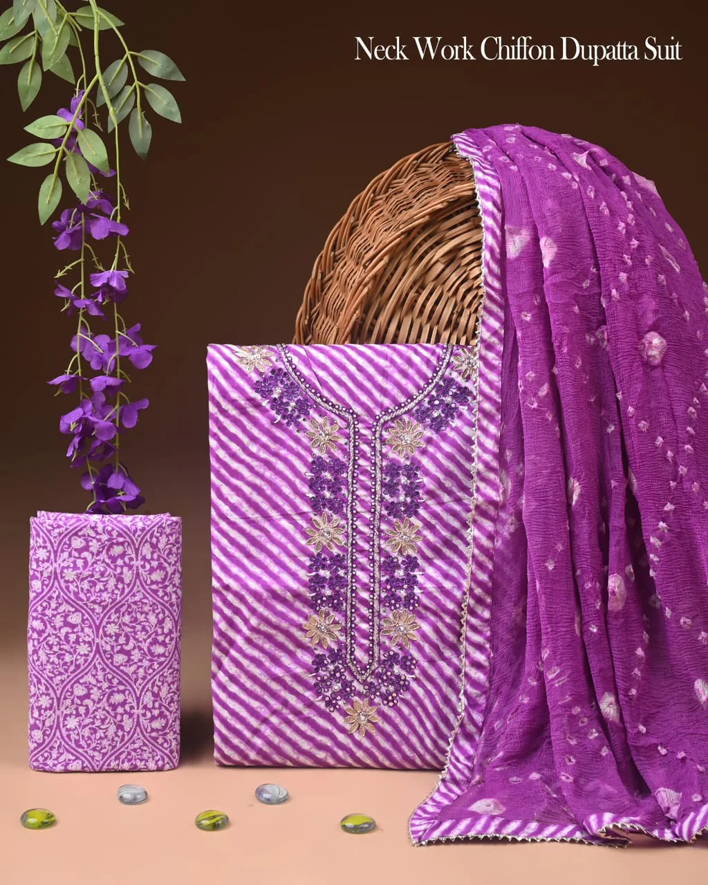 PREMIUM GOTA PATTI COTTON SUIT SET WITH CHIFFON DUPATTA