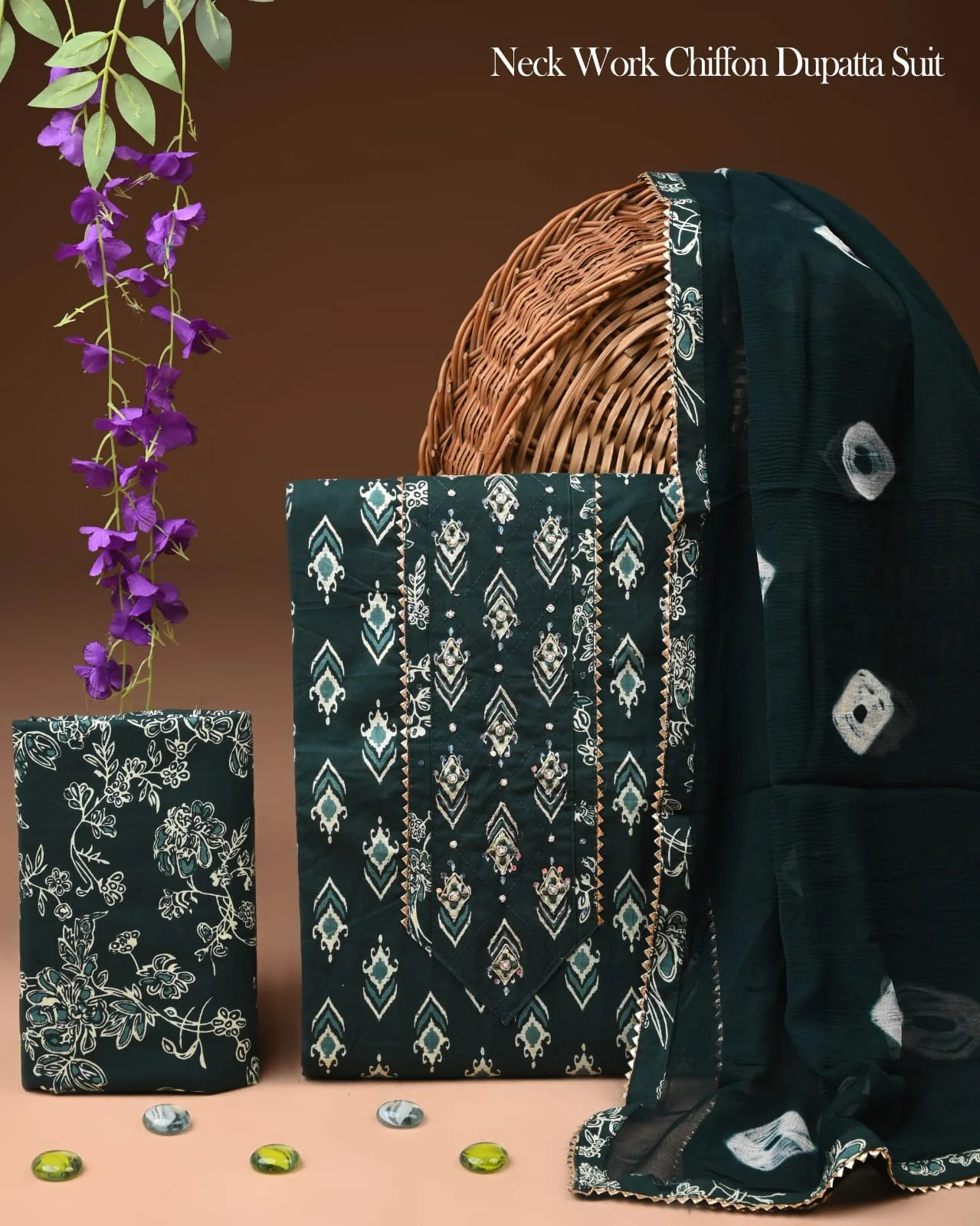 PREMIUM GOTA PATTI COTTON SUIT SET WITH CHIFFON DUPATTA