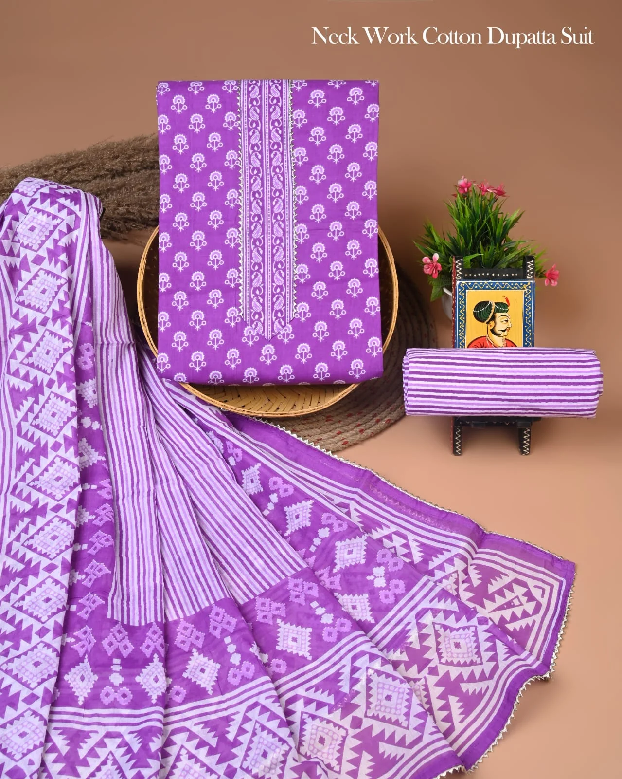 PREMIUM GOTA PATTI COTTON SUIT SET WITH COTTON DUPATTA(BFCOTGP49)